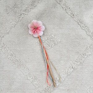 Meri Meri Pink Flower Wand with Multicolor Ribbons
